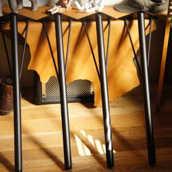#31テーブル鉄脚(てつあし)4本1セット 直角タイプor角度付タイプ全長700ｍｍ フロイドレッグ 2枚目の画像
