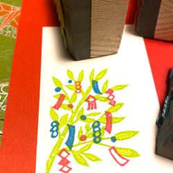 ⌘日本の文化〓七夕はんこ〓【色分けできる笹飾り】4×5.5㎝ 3枚目の画像