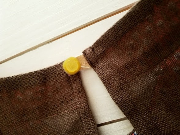 福袋。リネンかっぽう着とポンチョのセット。C&Sカラーリネン グリーン。 3枚目の画像