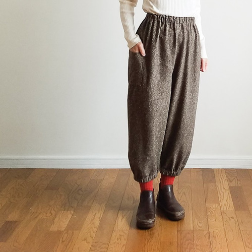 ジャズネップのもんぺニッカポッカ。こげ茶。フリーサイズ。【受注製作