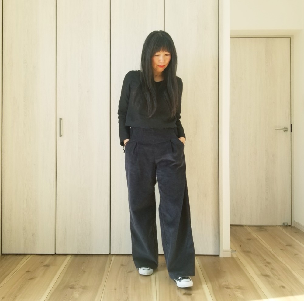 ＊コーデュロイのハイウエストワイドパンツ＊