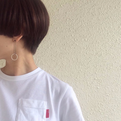 Swing earring, rectangle /BK-SV 第4張的照片