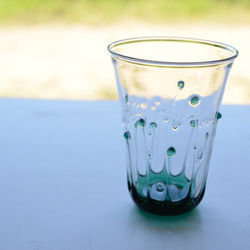 水滴玻璃（藍綠色） 第1張的照片