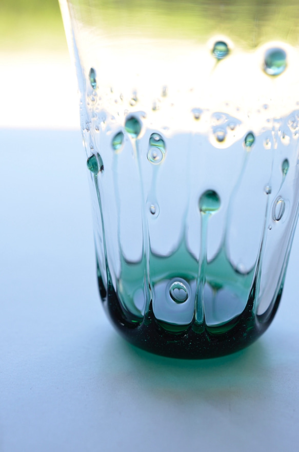 水滴玻璃（藍綠色） 第2張的照片