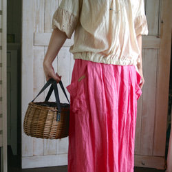 ［受注製作］ふんわりボックスプリーツスカート（ピンク）　＊残り１点　再販不可 2枚目の画像