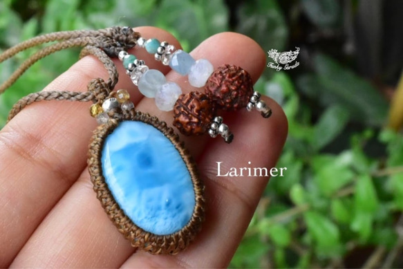 潮窗 ★ 高品質 Larimar Macrame 吊墜 lary007 第1張的照片