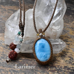 潮窗 ★ 高品質 Larimar Macrame 吊墜 lary007 第2張的照片