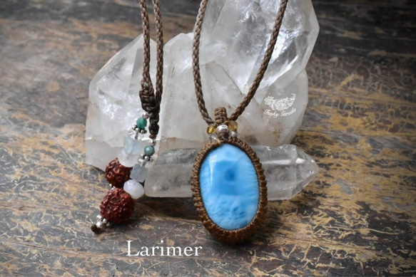 潮窗 ★ 高品質 Larimar Macrame 吊墜 lary007 第2張的照片