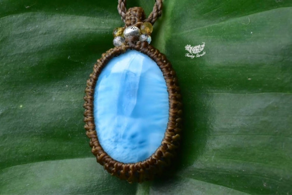 潮窗 ★ 高品質 Larimar Macrame 吊墜 lary007 第3張的照片