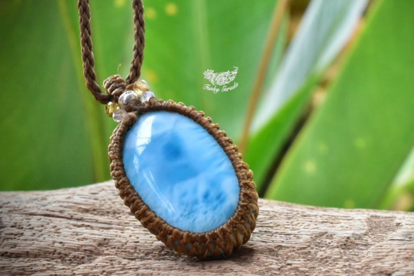 潮窗 ★ 高品質 Larimar Macrame 吊墜 lary007 第6張的照片