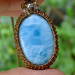 潮窗 ★ 高品質 Larimar Macrame 吊墜 lary007 第7張的照片