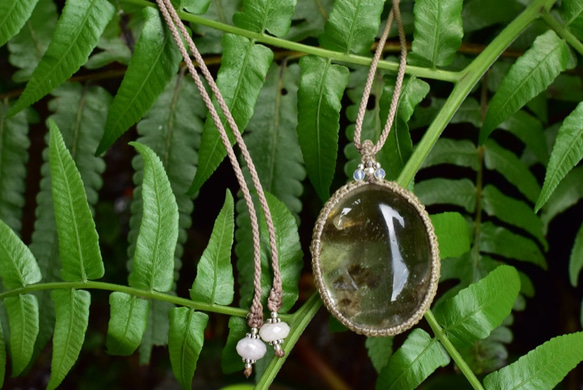 深綠色癒合★ 大號深色花園石英花邊吊墜 gy041 第9張的照片