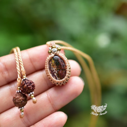 綠色玩色★ Cantera Opal Macrame Pendant opay006 第4張的照片