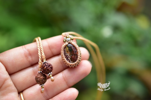 綠色玩色★ Cantera Opal Macrame Pendant opay006 第4張的照片