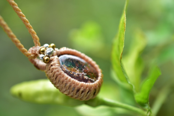 綠色玩色★ Cantera Opal Macrame Pendant opay006 第5張的照片