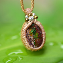 綠色玩色★ Cantera Opal Macrame Pendant opay006 第6張的照片