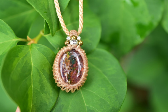 綠色玩色★ Cantera Opal Macrame Pendant opay006 第8張的照片