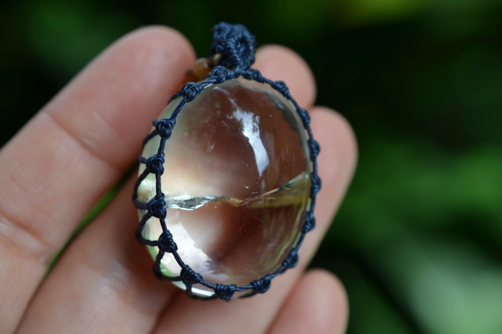 ガーデン水晶★マクラメ ペンダントgarm107