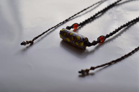 黃色★摩洛哥古董珠子項鍊吊墜 第5張的照片