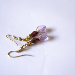 石榴石★紫水晶耳環 pia016 第3張的照片
