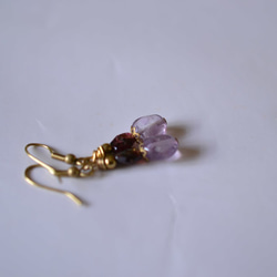 石榴石★紫水晶耳環 pia016 第4張的照片