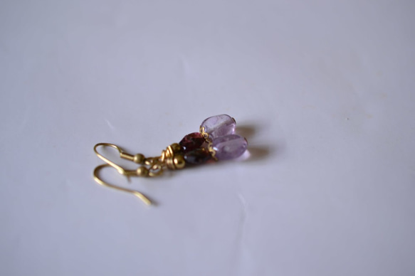 石榴石★紫水晶耳環 pia016 第4張的照片