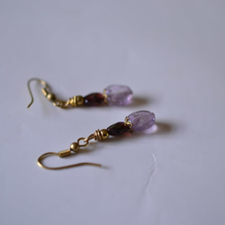 石榴石★紫水晶耳環 pia016 第5張的照片