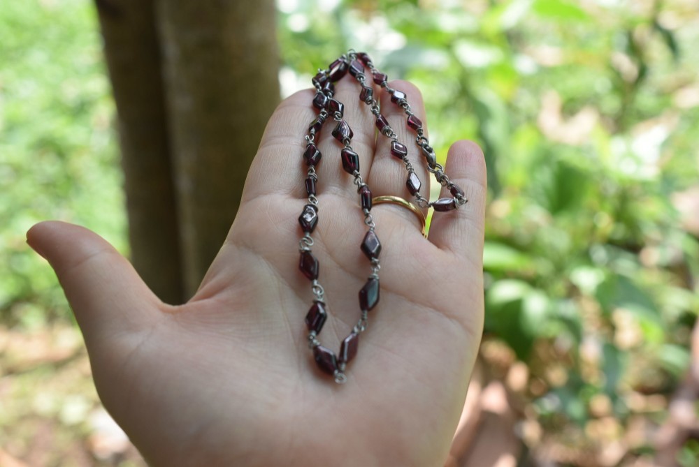 ガーネット★ワイヤービーズネックレスbn012