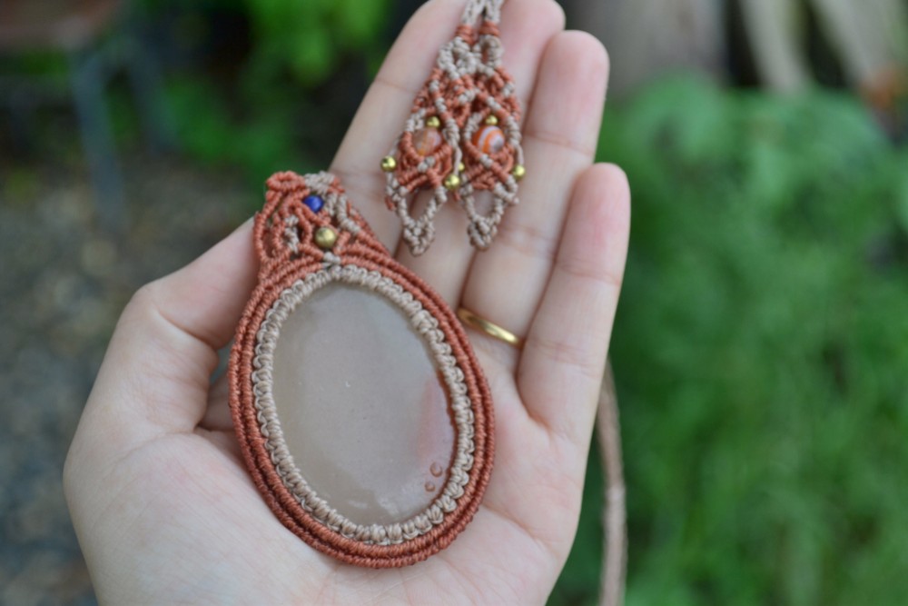 特大　夕日のようなアゲートネックレスage006