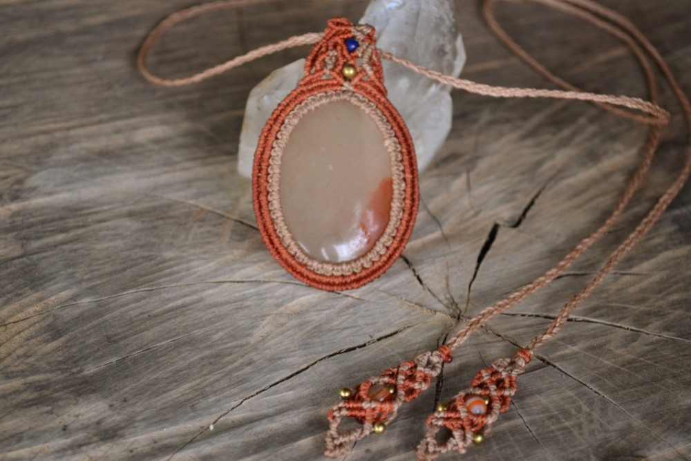 特大　夕日のようなアゲートネックレスage006