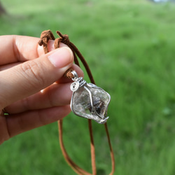 罕見★帶爪燈★Herkimer Diamond Wire Art Pendant H. 第5張的照片