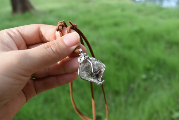 罕見★帶爪燈★Herkimer Diamond Wire Art Pendant H. 第5張的照片