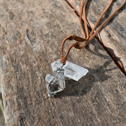 罕見★帶爪燈★Herkimer Diamond Wire Art Pendant H. 第9張的照片