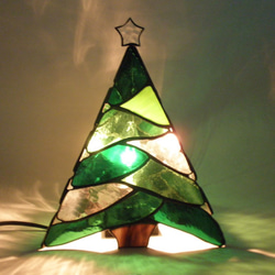 ステンドグラス クリスマス 三角ツリーG 1枚目の画像