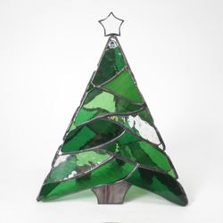 ステンドグラス クリスマス 三角ツリーG 2枚目の画像