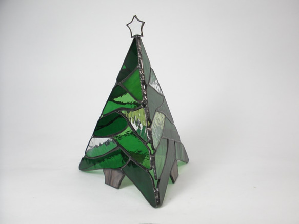 ステンドグラス クリスマス 三角ツリーG 3枚目の画像