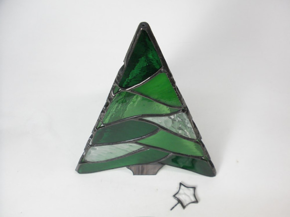 ステンドグラス クリスマス 三角ツリーG 4枚目の画像