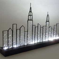 ステンドグラス　マンハッタン　ライトアップパネル  Lサイズ 1枚目の画像