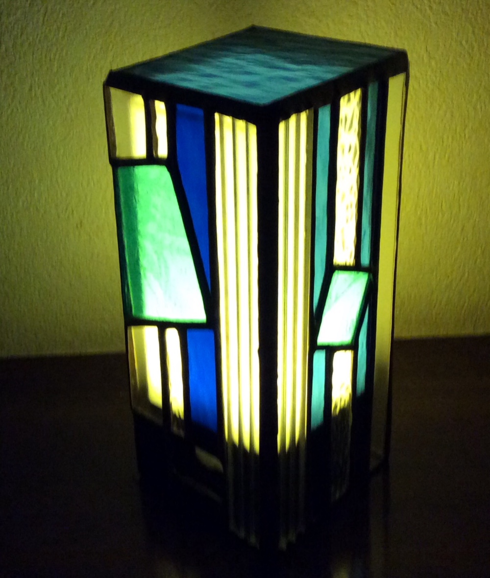 ステンドグラス◆人感センサーランプ◆ストライプ◆ブルー 12,460円