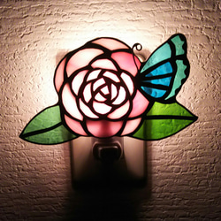 ◇ステンドグラスランプ◇桜舞う川 スタンドライト・テーブル