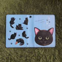 黒猫のパス&カードケース 3枚目の画像