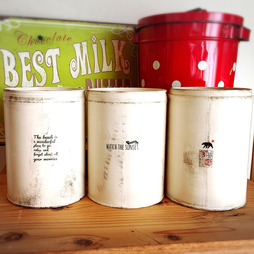 ☆大きいリメイク缶☆ミルク缶サイズ その他インテリア雑貨 Blue