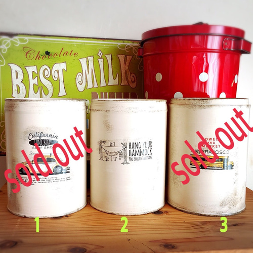 ☆大きいリメイク缶☆ミルク缶サイズ その他インテリア雑貨 Blue