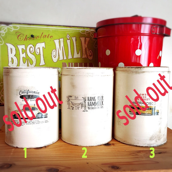 ☆大きいリメイク缶☆ミルク缶サイズ その他インテリア雑貨 Blue Sheep  