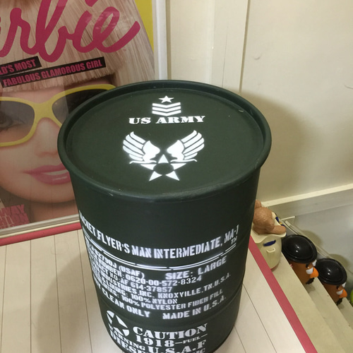 US ARMY風 60リットルドラム缶 od色 ゴミ箱・ダストボックス T.Y.N.K