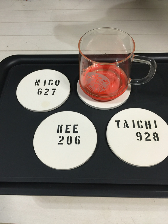 オーダースタンプ  吸水 コースター 1枚目の画像