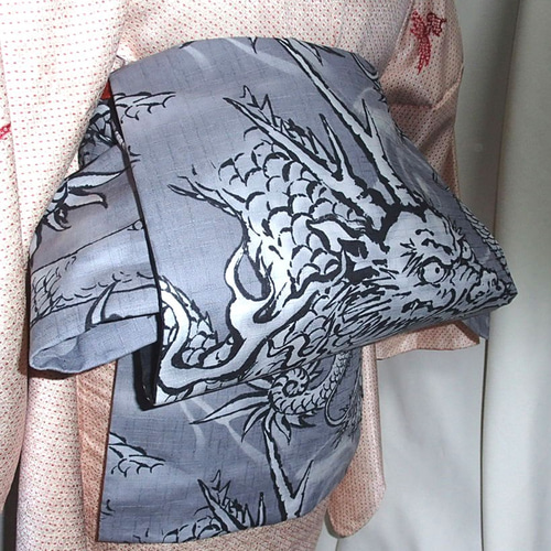 ○グレー迫力の龍柄名古屋帯新品 着物 お羊屋 通販 1824027｜Creema  