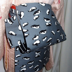 新品　ペンギン刺繍 夏名古屋帯　白夏帯　ペンギン帯 楽天市場】名古屋帯 夏物 カジュアル 十日町友禅 秀美 未仕立て 正絹