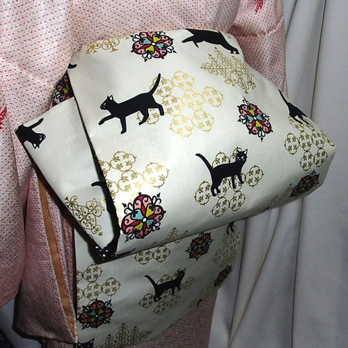 ○最新黒猫柄名古屋帯新品生成り 着物 お羊屋 通販｜Creema(クリーマ 