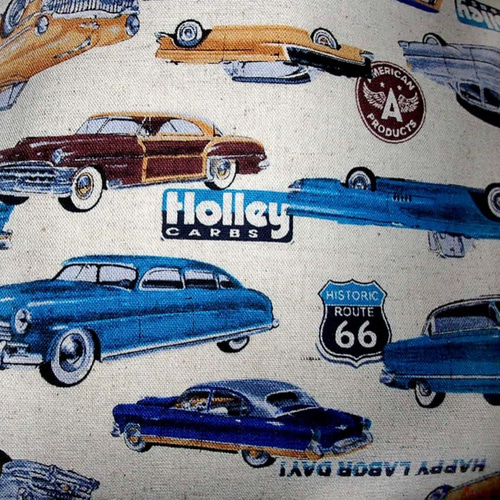 ○○綿麻レトロなアメ車柄名古屋帯新品 和装小物（帯・半襟） お羊屋  